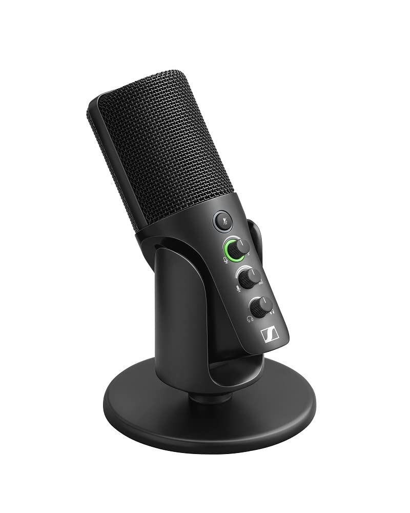 SENNHEISER Professional Profile - USB Cardioid Condenser Microphone & Table Stand, 1.2 m USB-C Cable - Mute Button, Built-in Headphone Jack, Gain, Mix & Volume Control, for PC & Mac,Black