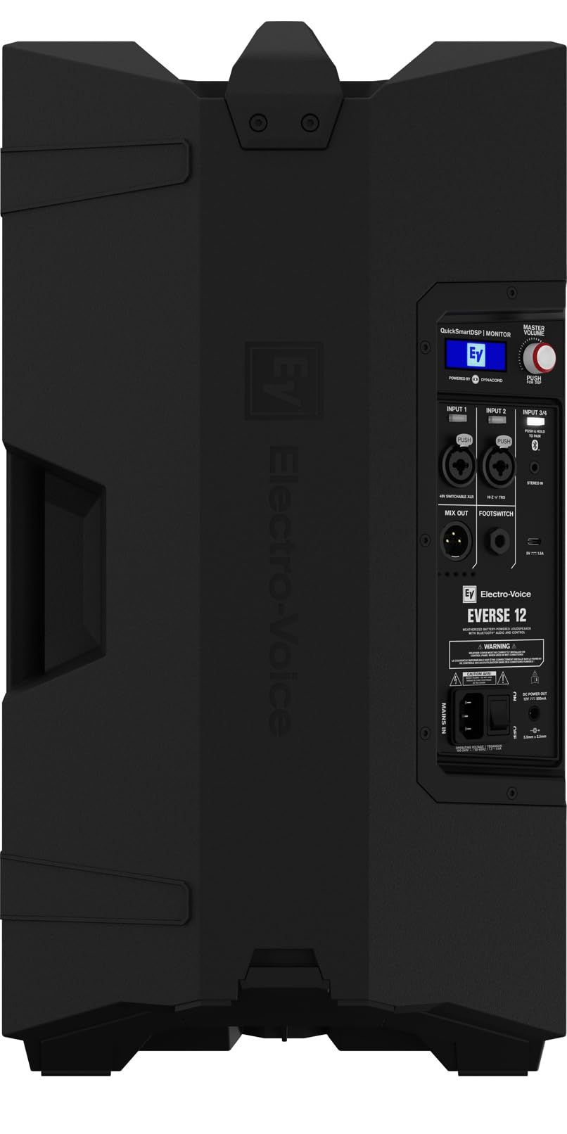 Electro-Voice Everse 12 12 Inch Battery Powered Blue Tooth Weatherized Loudspeaker (Black)