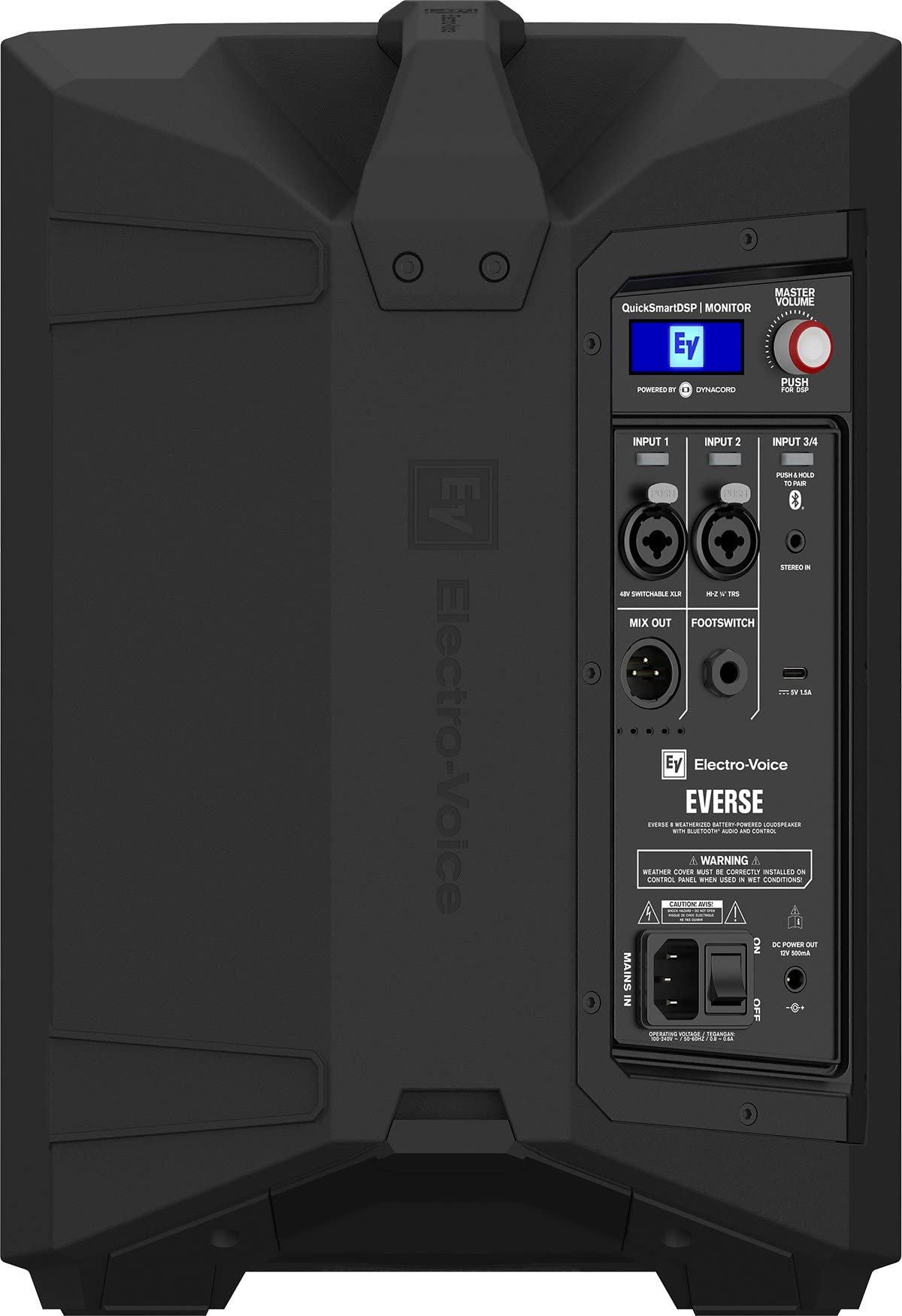 Electro-Voice Everse 8 8 Battery Powered Blue Tooth Weatherized Pa Speaker (Black)