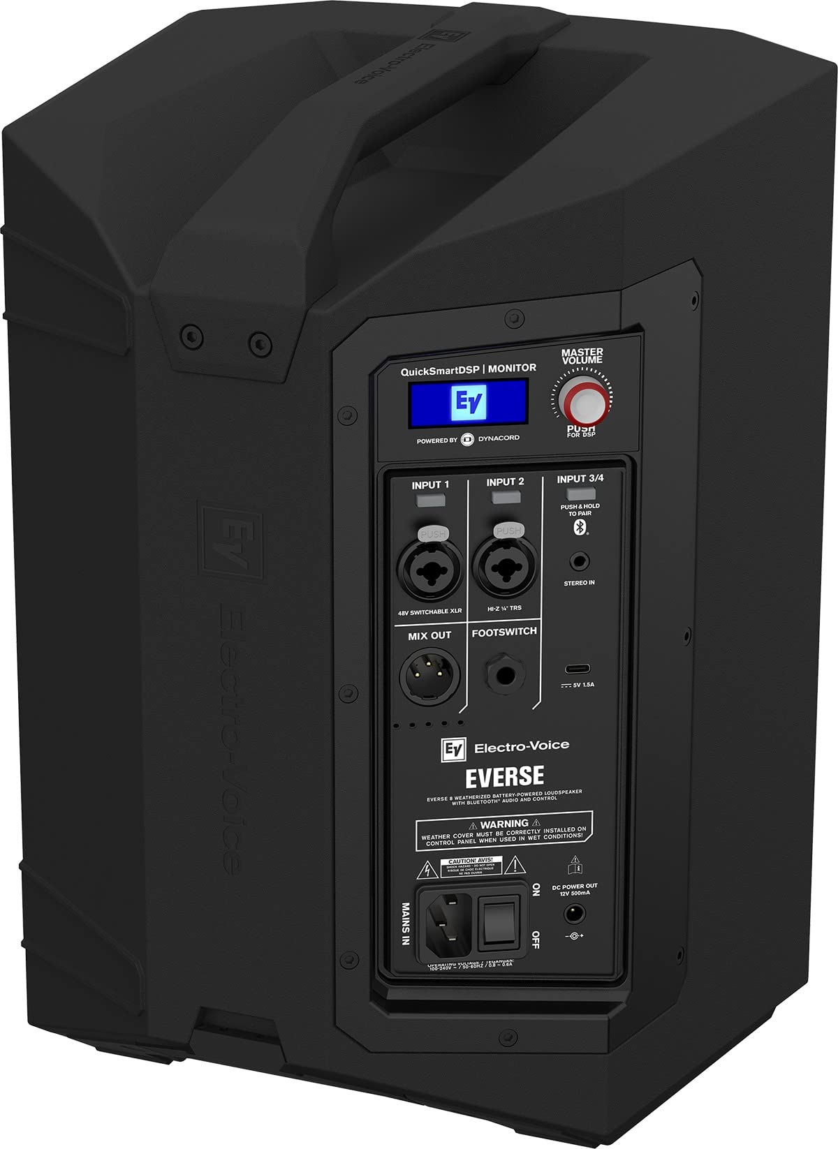 Electro-Voice Everse 8 8 Battery Powered Blue Tooth Weatherized Pa Speaker (Black)