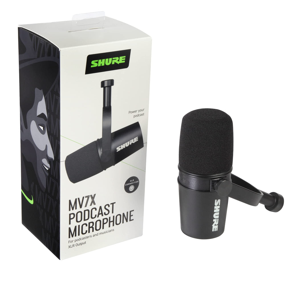 Shure MV7X XLR Dynamic Podcast & Recording Microphone - Black