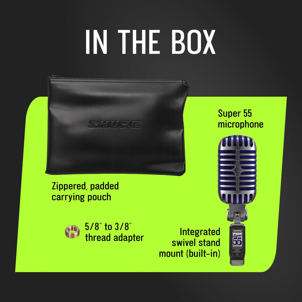 Shure Super 55 Deluxe Supercardioid Dynamic Vocal Microphone