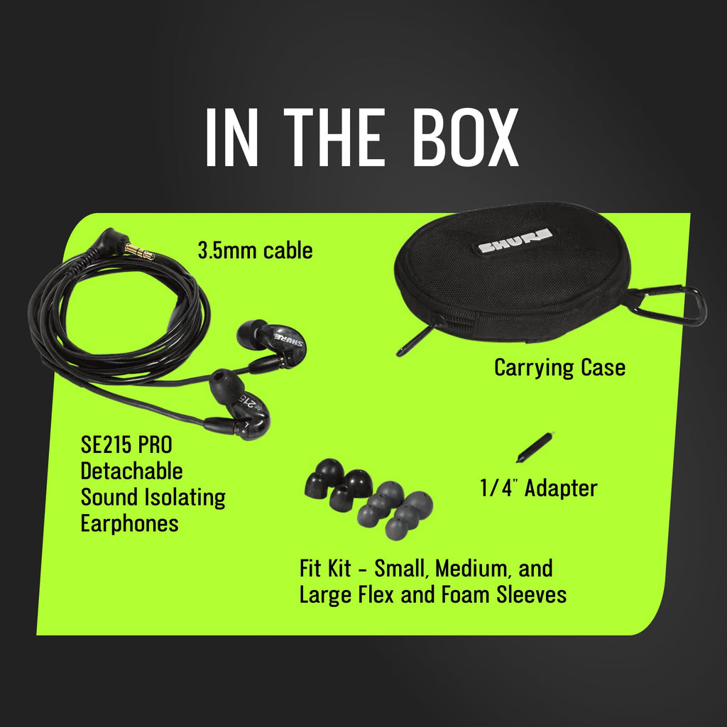 Shure SE215 PRO Sound Isolating Wired Earbuds - Clear