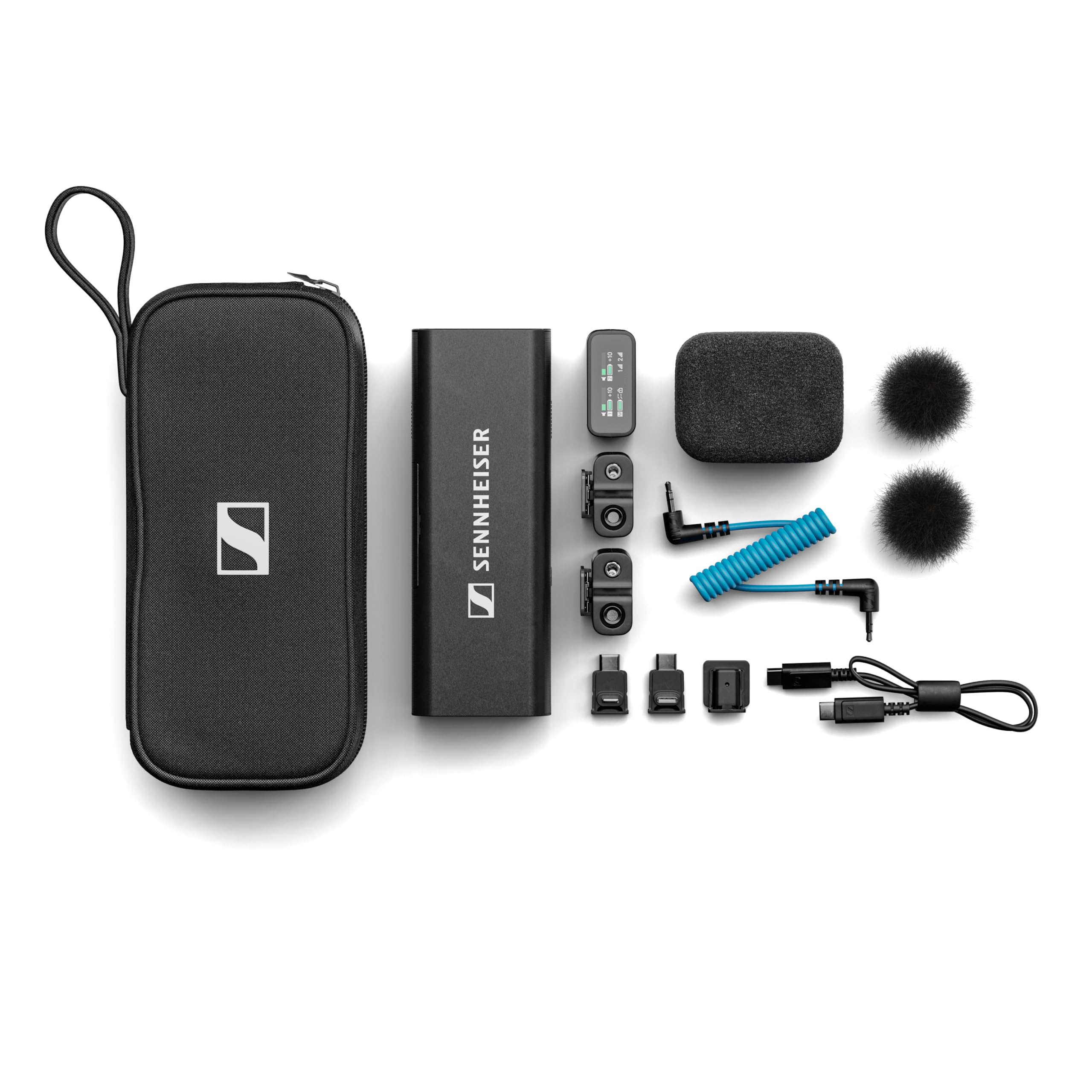 Sennheiser Pro Audio Profile Wireless 2-Channel All-in-One 2.4 GHz Clip-On & Handheld Microphone System | Includes Receiver, 2 Clip-On Microphones, Portable Charging Bar & Handheld Interview Mic. Perfect for Content Creators!