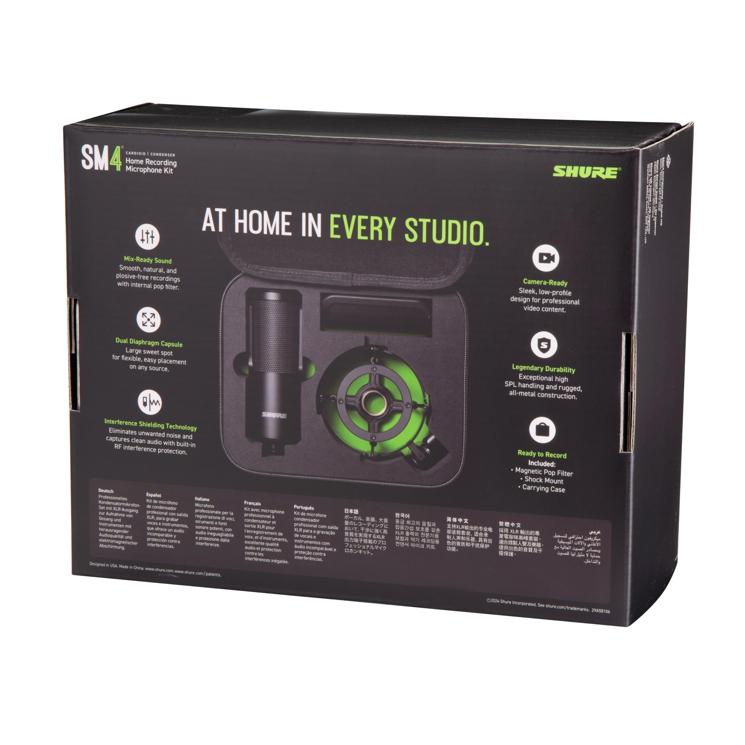 Shure SM4 XLR Studio Condenser Microphone Kit for Recording