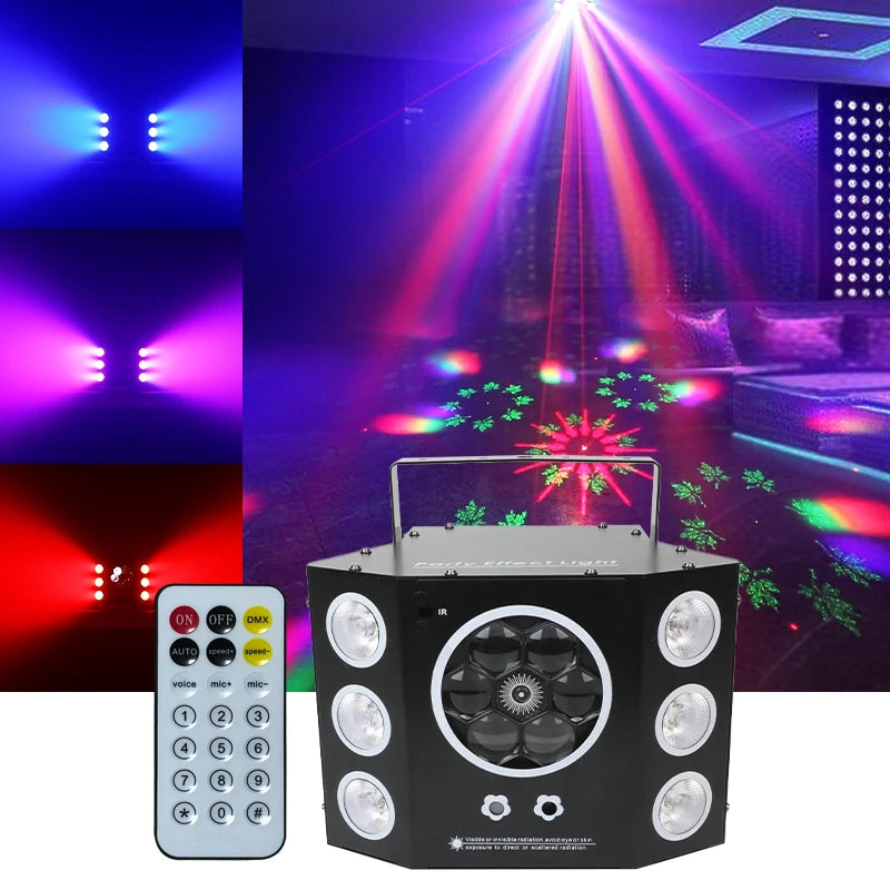 100W UV DJ Lights Bee Eye Strobe Stage Disco Light Beam Pattern DMX Control Wedding Bar Karaoke Church Show Party Lighting