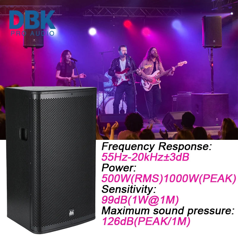 15 Inch 2 Way Full Range Passive Speaker DJ Party Karaoke PA System Speaker for Church Wedding