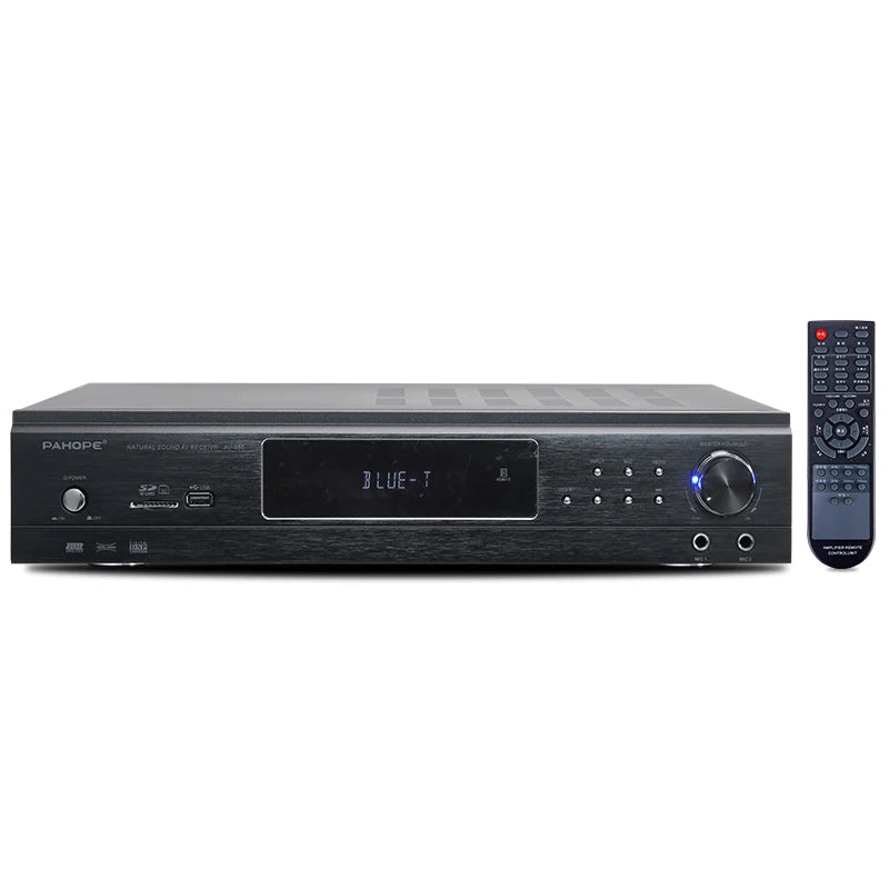 5.1 Home Theater Audio Power Amplifier 6-Channel Hi-Fi BT AV Karaoke Subwoofer Metal Shell 4ohm & 8ohm Impedance