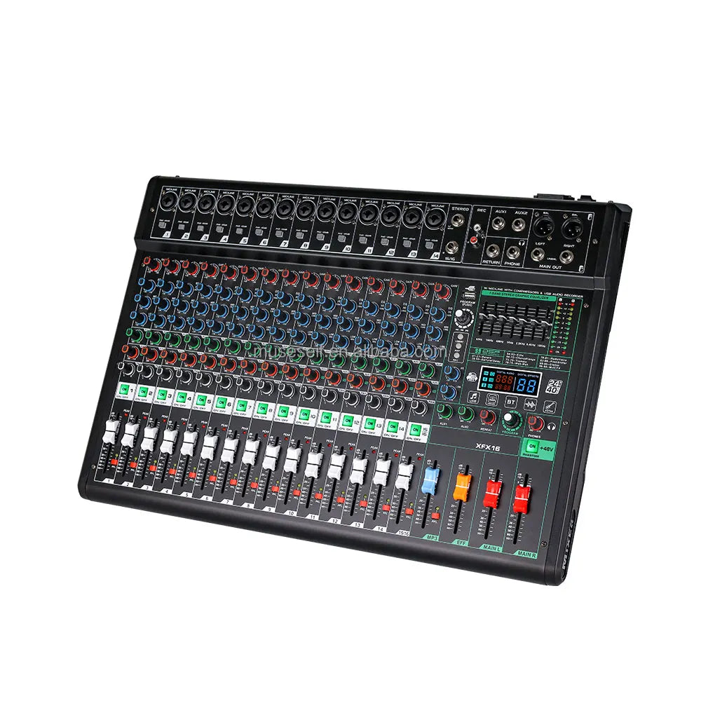 16 Channel Professional Audio Music Mixer With Digital Effect Processor Blueteeth Connection Karaoke DJ Mixer Audio