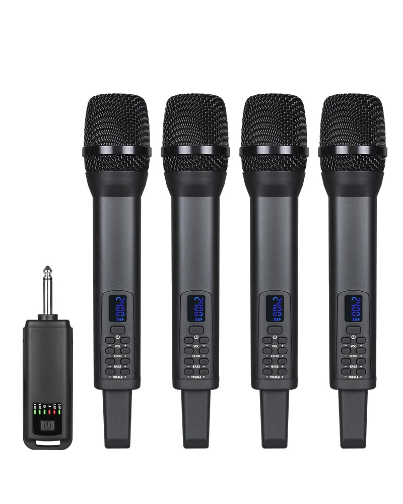 4 1 Universal 2.4G Wireless Microphone C Rechargeable Aluminium Alloy Battery Professional Stage Performance Karaoke D100+ N24