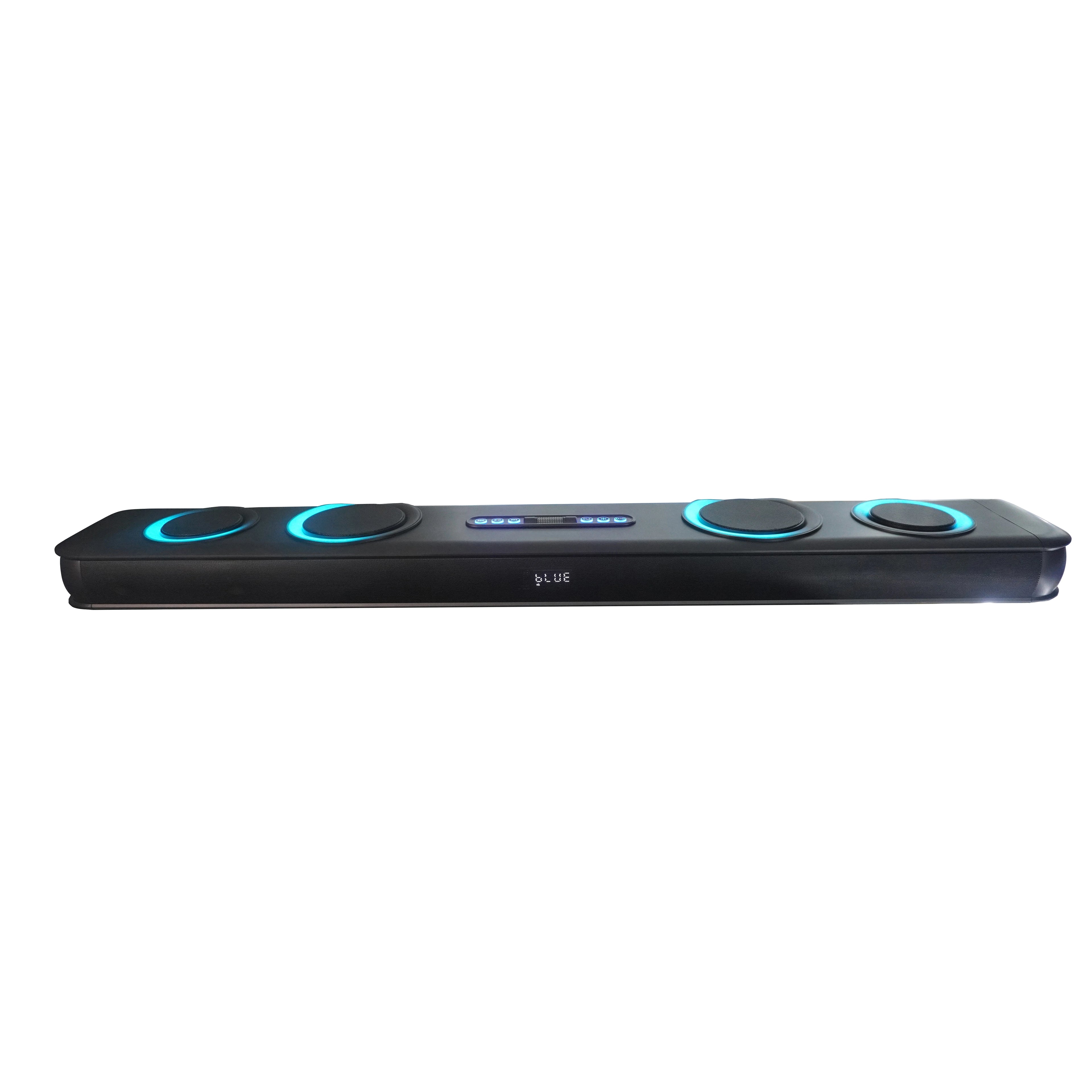 2.1CH for Karaoke Home Theatre Soundbar with Built-In Subwoofer 8 Speakers & Wireless Microphone for Family Entertainment