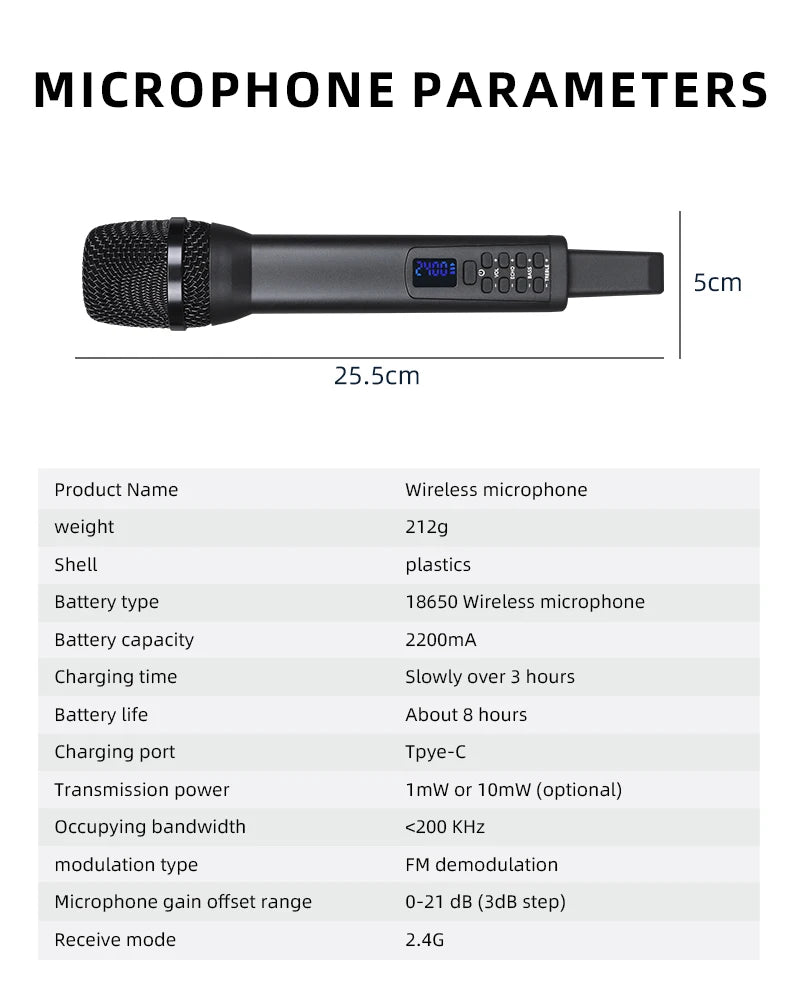 4 1 Universal 2.4G Wireless Microphone C Rechargeable Aluminium Alloy Battery Professional Stage Performance Karaoke D100+ N24