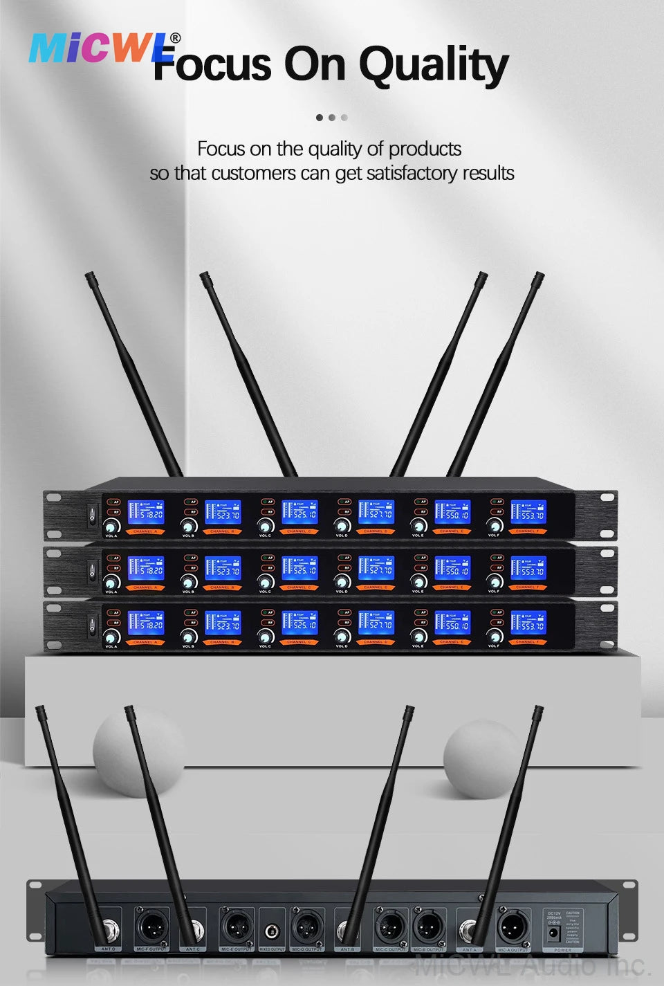 MICWL SM Series SLX288/SLX2 6 Channel Digital Wireless Microphone DJ Karaoke Stage System with 58 Handheld Super Dynamic Mics