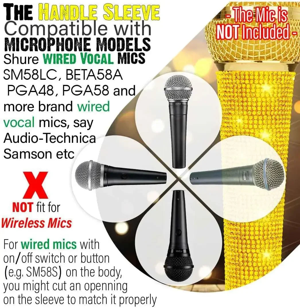 Multi-colored Slip-on Microphone Sleeves for Shure SM58, Beta58 Model Type Microphones