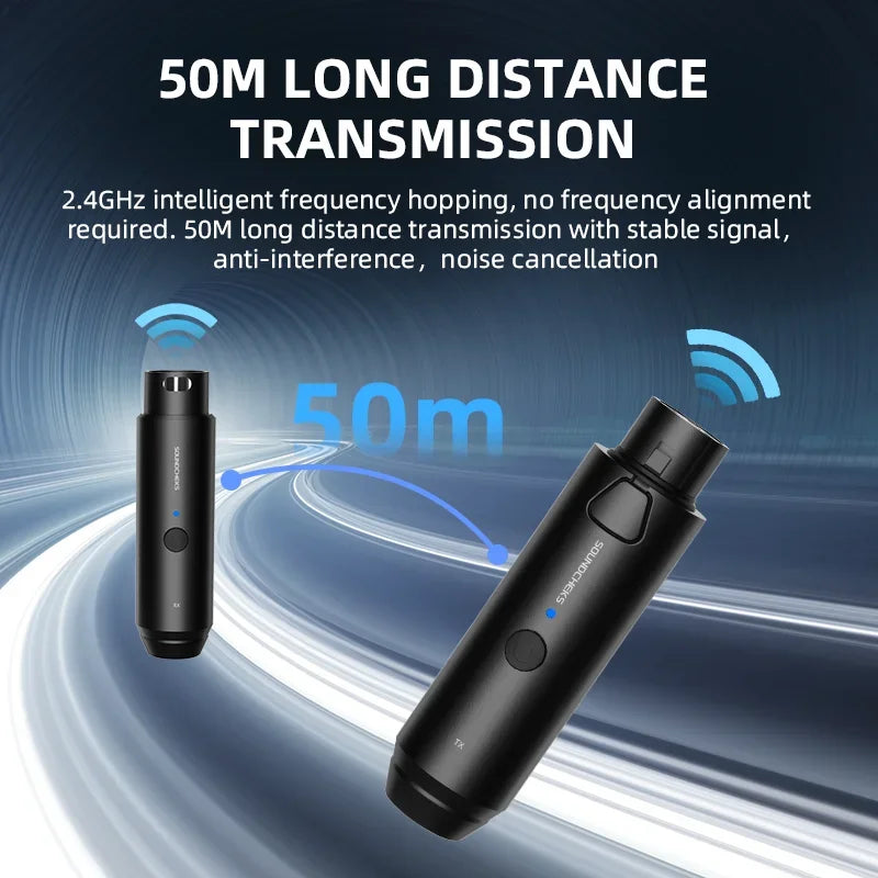 SOUNDCHEKS H-58 2.4GHz Wireless Microphone System with Transmitter and Receiver, Turns your Dynamic Wired Mic into a Wireless Handheld Microphone!